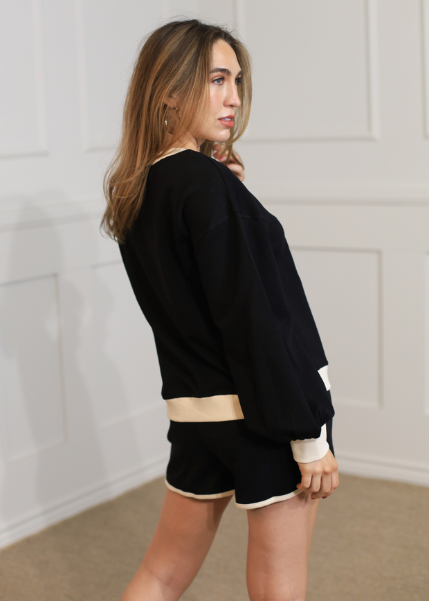 CRUISE CONTROL BLACK & CREAM LONG SLEEVE TOP