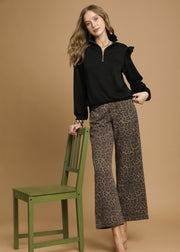 WILDLY POISED ANIMAL PRINT PANTS