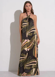 BACK FROM BALI HALTER NECK MAXI DRESS