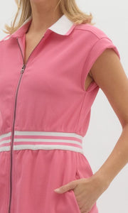 EFFORTLESS APPROACH PINK JERSEY KNIT DRESS