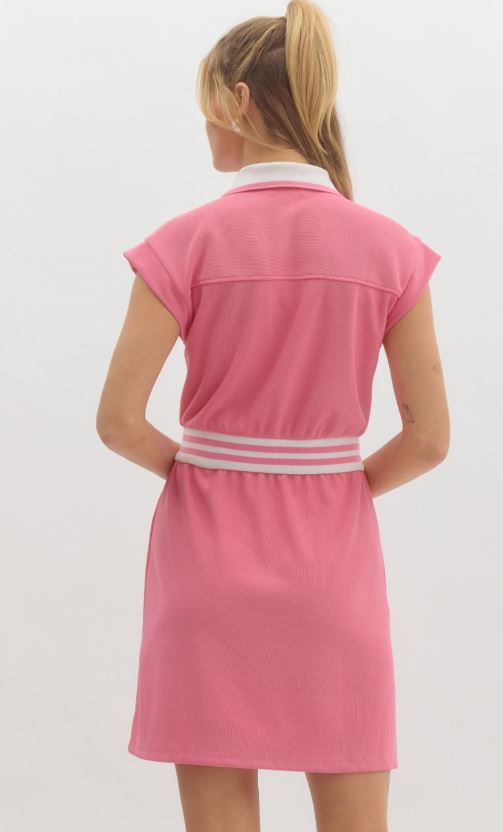 EFFORTLESS APPROACH PINK JERSEY KNIT DRESS