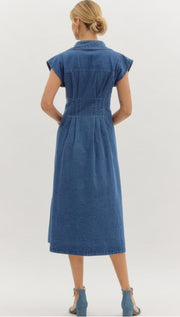 CASUALLY YOURS DENIM MIDI DRESS