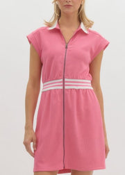 EFFORTLESS APPROACH PINK JERSEY KNIT DRESS