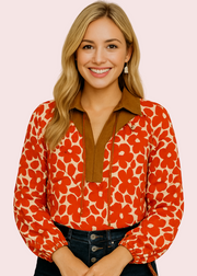 BLOOMING PERSONALITY FLORAL BLOUSE