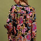 FALLING IN LOVE PRINT RUFFLE BLOUSE