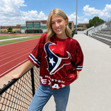 GAME DAY VIBES SEQUIN JERSEY - RED, WHITE OR BLUE