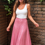 PARADISE BLISS PINK SEQUIN SKIRT