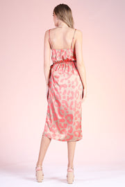 WILD AT HEART NEO LEOPARD WRAP MIDI DRESS
