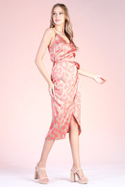 WILD AT HEART NEO LEOPARD WRAP MIDI DRESS