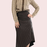 TRACY TEXTURED VEGAN LEATHER SKIRT