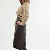 TRACY TEXTURED VEGAN LEATHER SKIRT