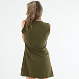 SET THE SHOW OLIVE SLEEVELESS MINI DRESS