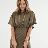 DATE NIGHT OUT MOCHA MIDI DRESS
