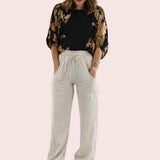 HUSTLING HARD CHAMPAGNE SATIN JOGGERS