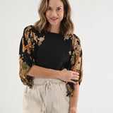 FLORAL ESTATE DOLMAN SLEEVE BLOUSE