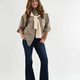 PREPPY CHARM STRIPED SHIRT WITH LAYERED SLEEVES