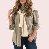 PREPPY CHARM STRIPED SHIRT WITH LAYERED SLEEVES