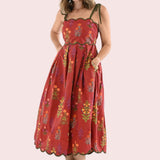 IT ALL WORKED OUT WINE FLORAL MIDI DRESS