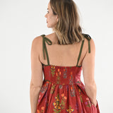 IT ALL WORKED OUT WINE FLORAL MIDI DRESS