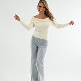 APRICOT SWIFTY STRAIGHT RHINESTONE JEANS