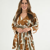 FIFTH AVENUE STROLL GEOMETRIC PATTERN MINI DRESS
