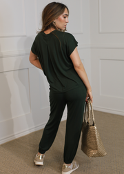 ELAN SHORT SLEEVE T-SHIRT DARK GREEN JUMPSUIT