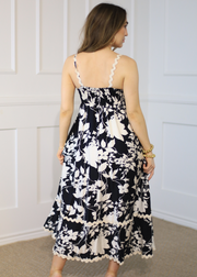 FLAWLESS POISE FLORAL MIDI DRESS