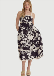 FLAWLESS POISE FLORAL MIDI DRESS