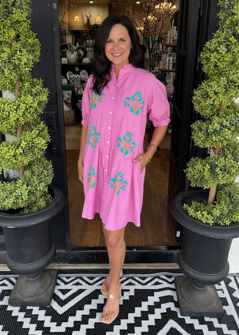 uncle frank embroidered dress Uncle Frank has done it again with this stunning dress! , Shop the dress online or in-store!, https://vineonmainstreet.com/collections/new-arrivals/products/uncle-frank-blocked-embroidery-dress