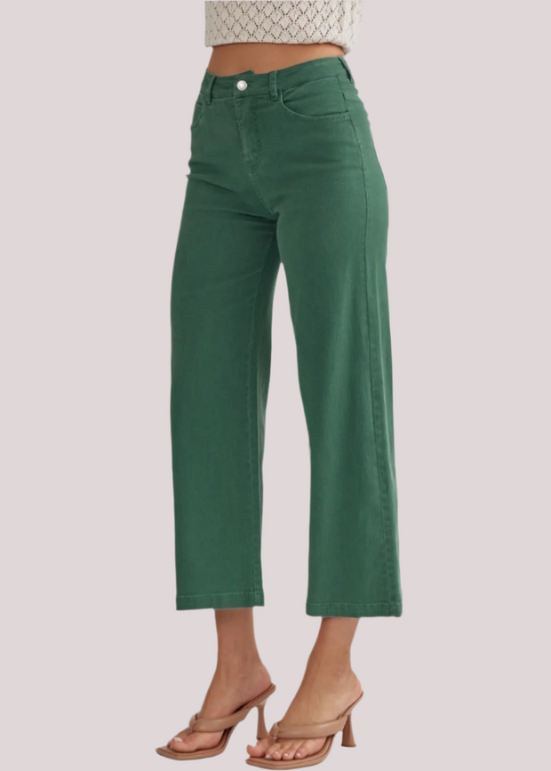 LET'S STAY IN HUNTER GREEN DENIM PANT