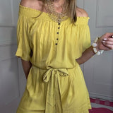THE GILDED ESCAPE SMOCKED ROMPER