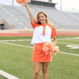 IT'S A TOUCHDOWN ORANGE AND WHITE HENLEY TEE