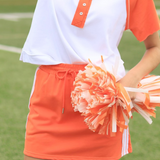 IT'S A TOUCHDOWN ORANGE AND WHITE GAME DAY SKORT