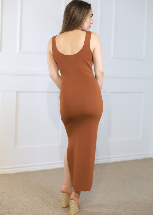 CARAMEL LATTE SURPRISE BODYCON DRESS