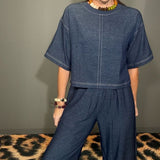 EASY CONFIDENCE BLUE DENIM SET