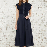 ROMANTIC MUSE NAVY MIDI DRESS