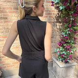 BROADWAY MUSE SLEEVELESS ROMPER - BLACK OR WHITE
