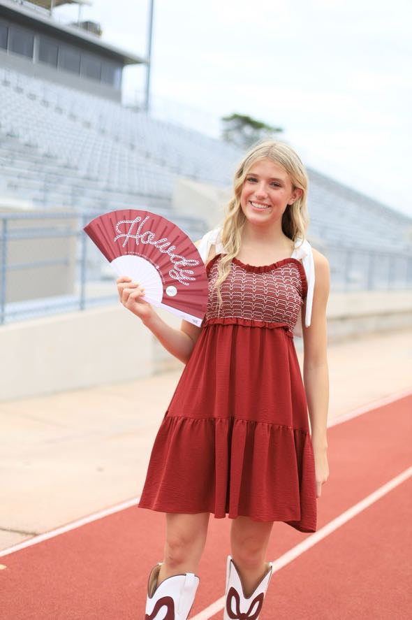 HERE FOR THE WIN MAROON DRESS