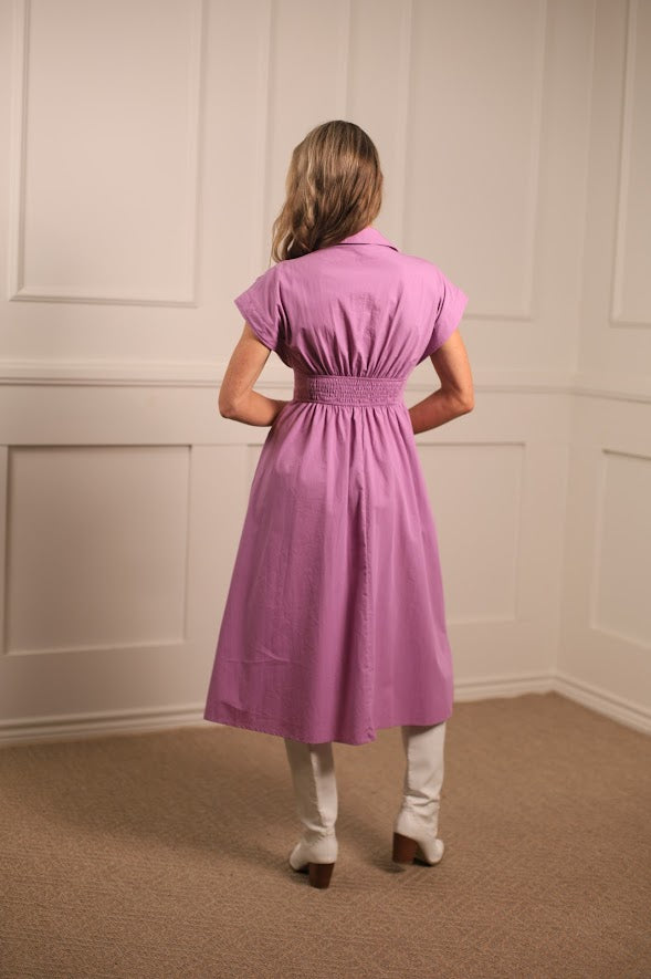 EFFORTLESSLY LOVELY LILAC MIDI DRESS