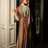 MOONLIT LAGOON OMBRE SATIN KIMONO DRESS