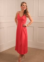 PARADISE AHEAD FUCHSIA LINEN MAXI DRESS