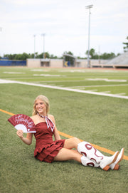 SIDELINE CHIC MAROON STRAPLESS DRESS