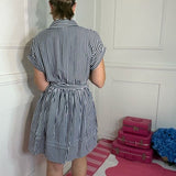 HARBOR LINE BELTED MINI DRESS