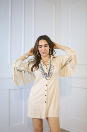 OH SO TRACIE:  STEPHANIE SUEDE FRINGE DRESS - ASSORTED COLORS