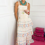 EVERYDAY ICON CROSS STITCH TIERED MAXI DRESS