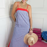 LIBERTY LANE STRIPE MIDI DRESS