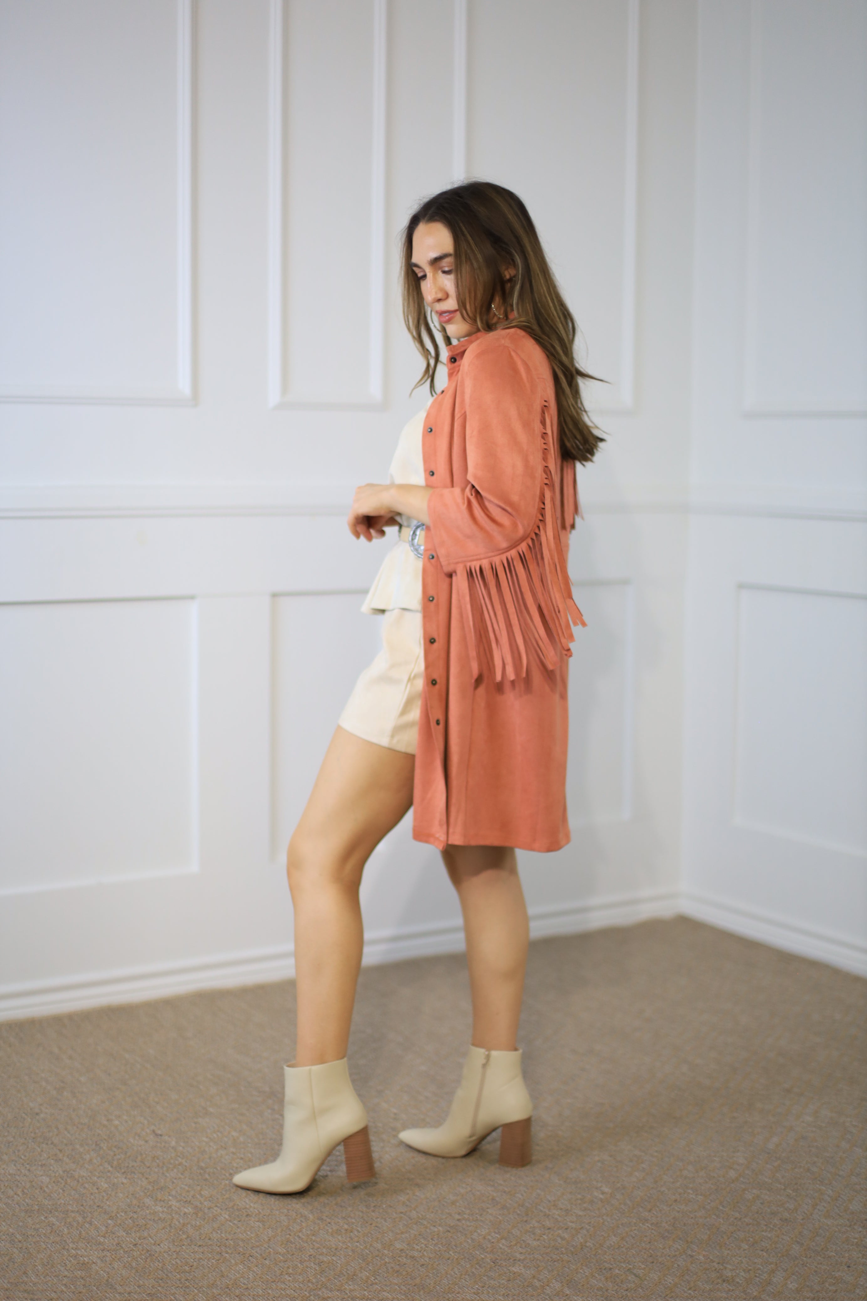 STEPHANIE SUEDE FRINGE DRESS - ASSORTED COLORS