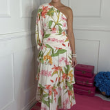 GARDEN PARTY ONE SHOULDER MAXI DRESS