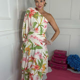 GARDEN PARTY ONE SHOULDER MAXI DRESS