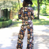 ONLINE EXCLUSIVE:  RODEO BOUND WESTERN COWBOY GRAPHIC PRINT BLAZER